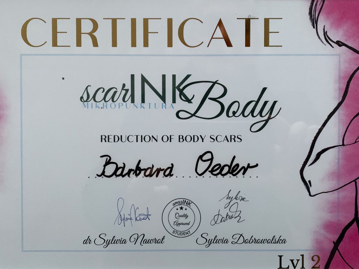 Zertifikate Narbenbehandlung Kosmetik Barbara Oeder Deggendorf