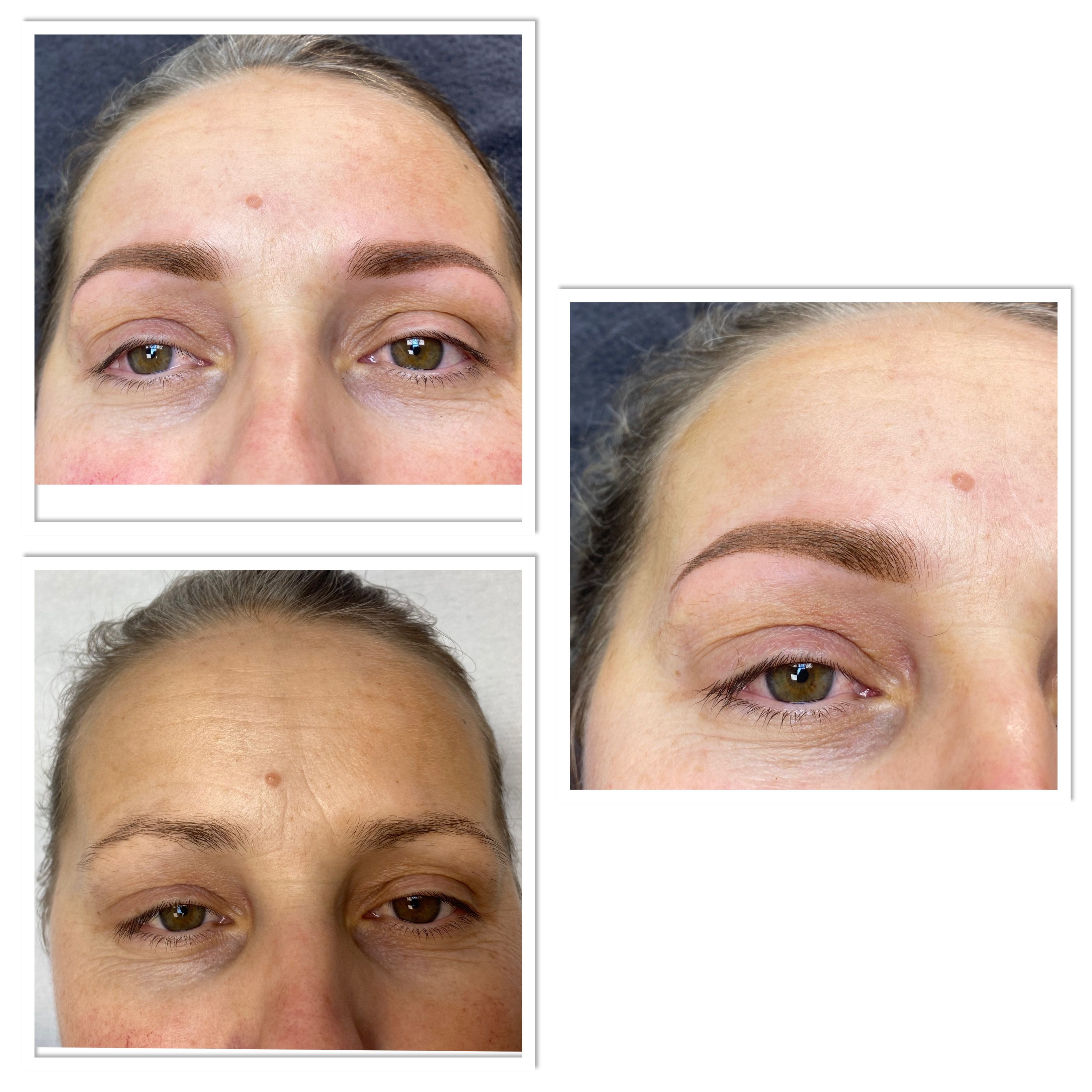 Permanent Makeup der Augenbrauen - vorher/nachher