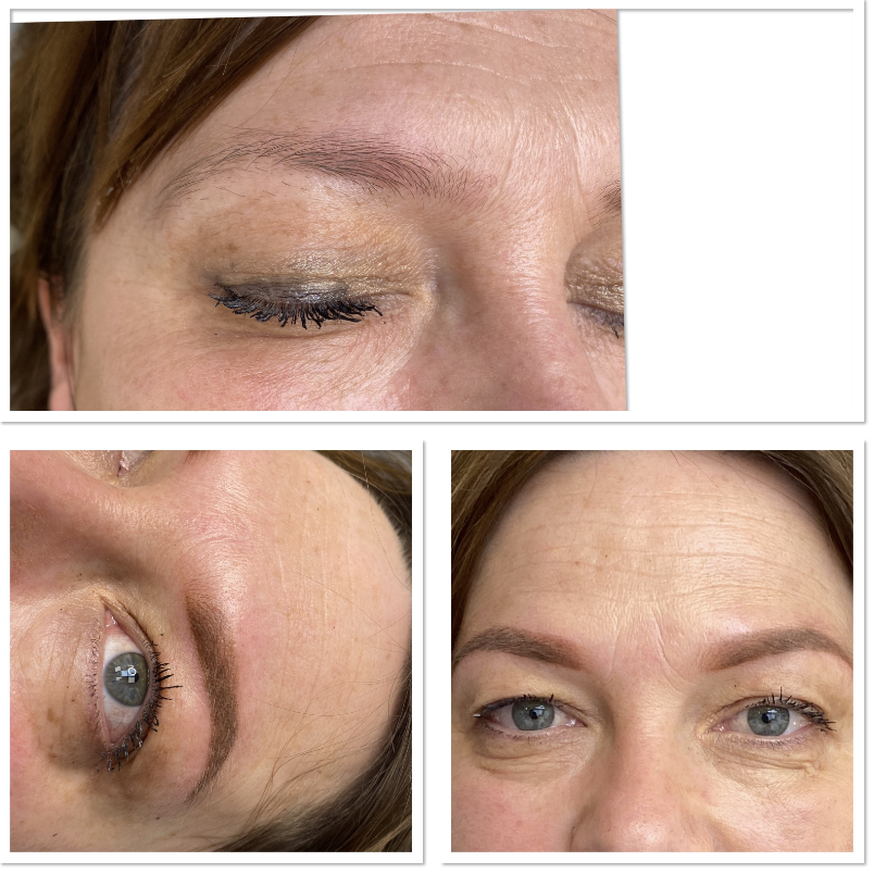 Permanent Makeup der Augenbrauen - vorher/nachher