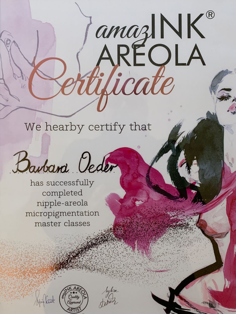 Zertifikat Brustwarzenpigmentierung Kosmetik Barbara Oeder Deggendorf